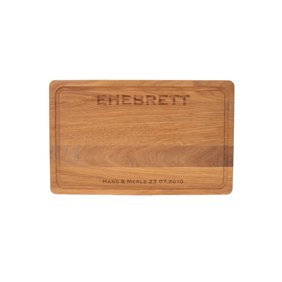 Schneidebrett zur Hochzeit mit Gravur Ehebrett Holz