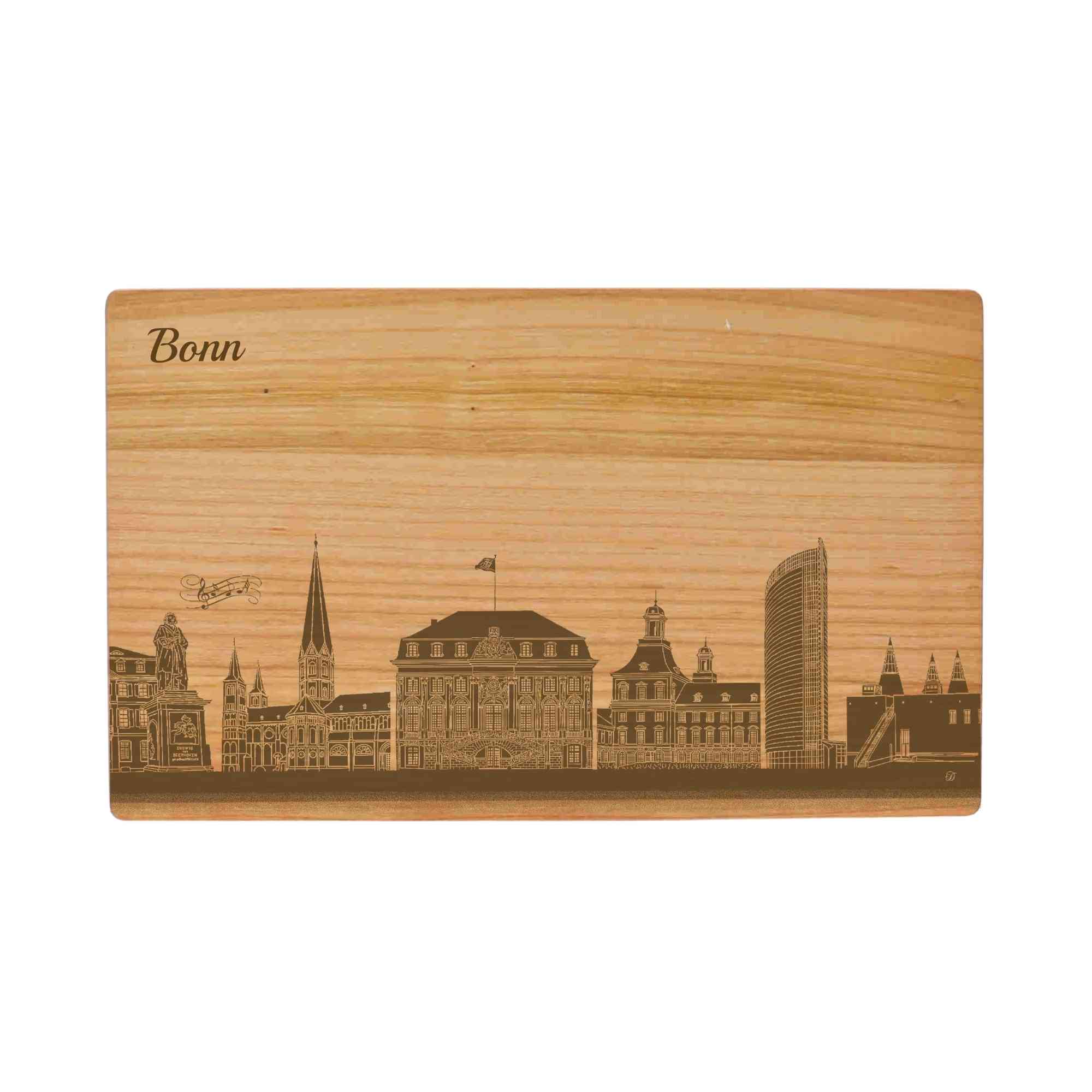 Bonn Geschenk Holzbrett Stadt Bonn Schneidebrett Skyline