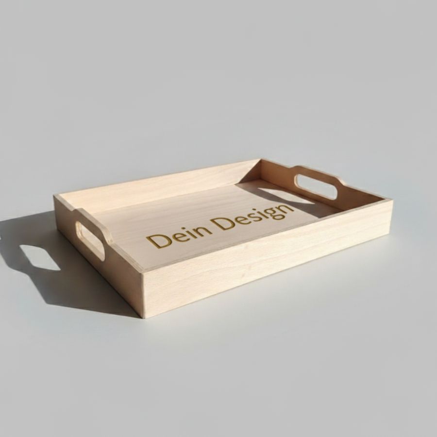 Holztablett 40x30 cm handgefertigt, individuelle Gravur Tablett, Kiste