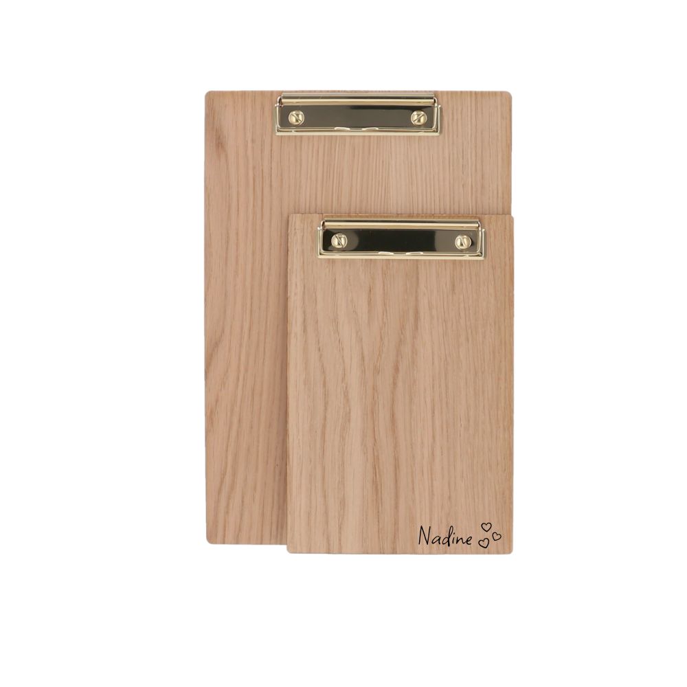 Holz Klemmbrett A4 oder A5, Messing Klemme, mit Namen oder Logo Holz Klemmbrett A4 oder A5, Messing Klemme, mit Namen oder Logo