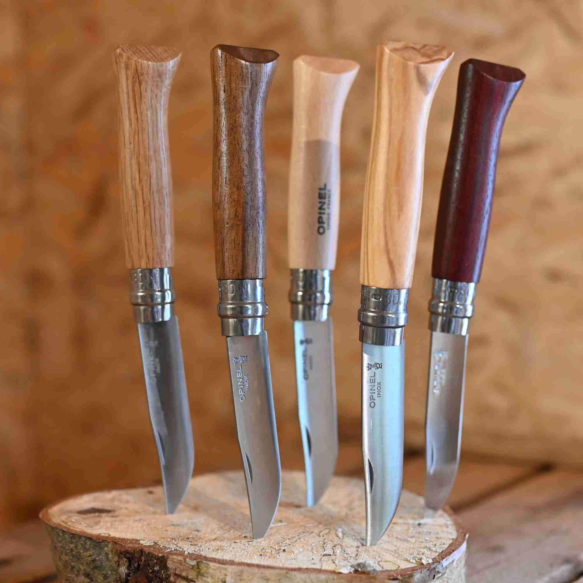 Personalisierte Opinel Taschenmesser Edle Opinelmesser mit verschiedenen Holzgriffen und nach Wunsch personalisiert durch Lasergravur