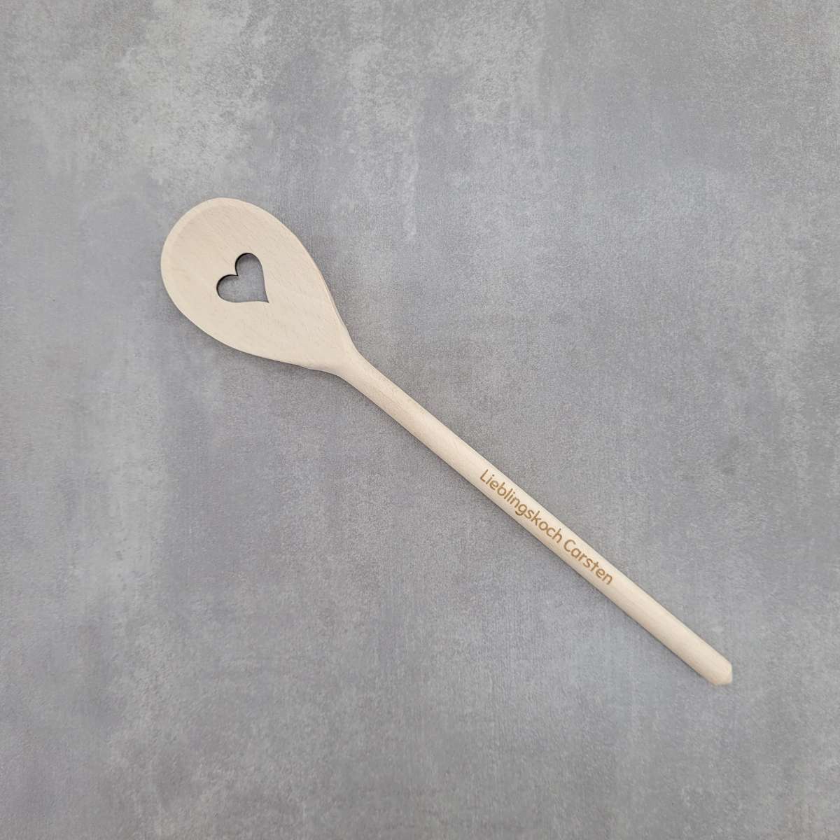 Kochlöffel mit Herz aus Buche 30cm - Textgravur