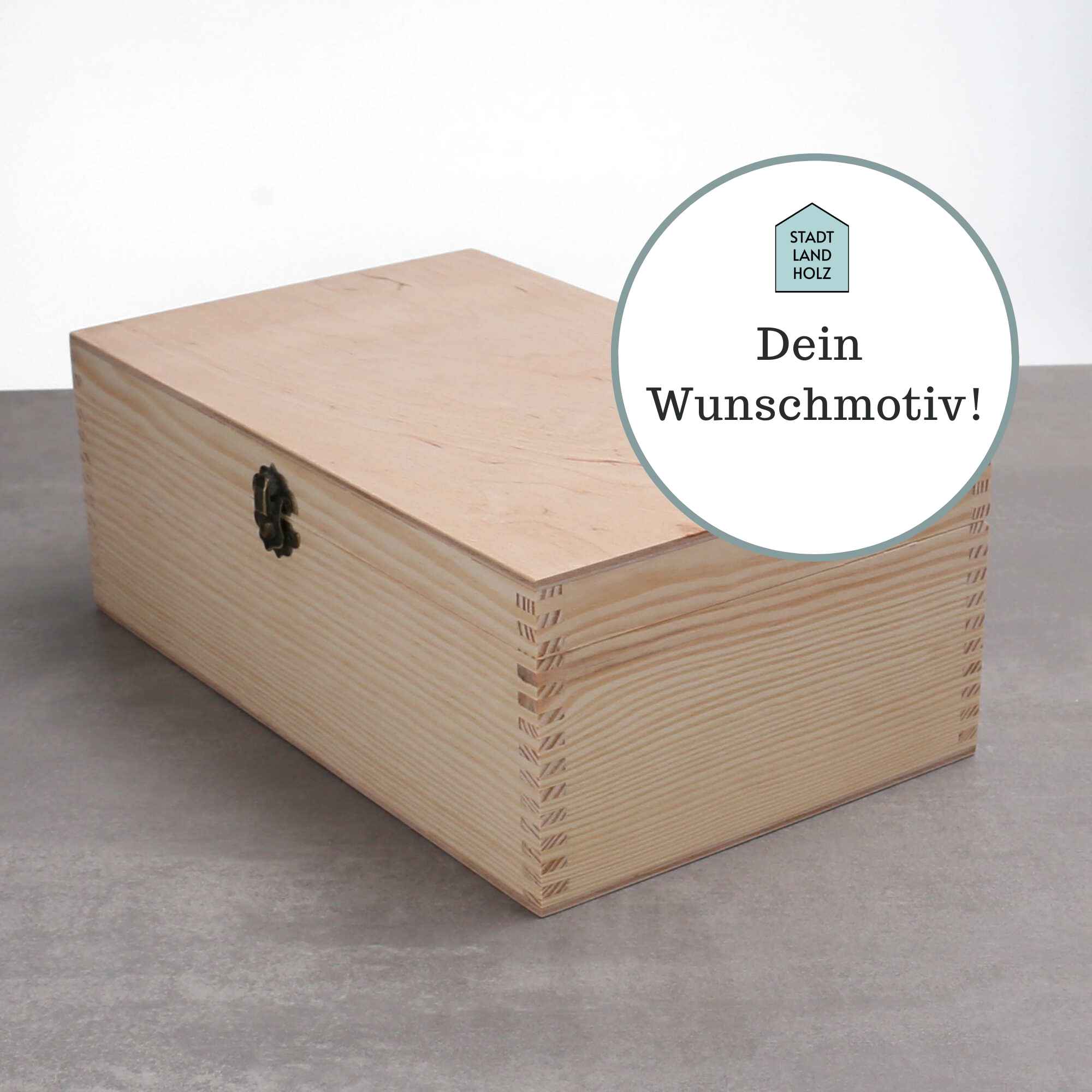 Gravierte Kiste mit Holzdeckel mit personalisierung nach Wunsch