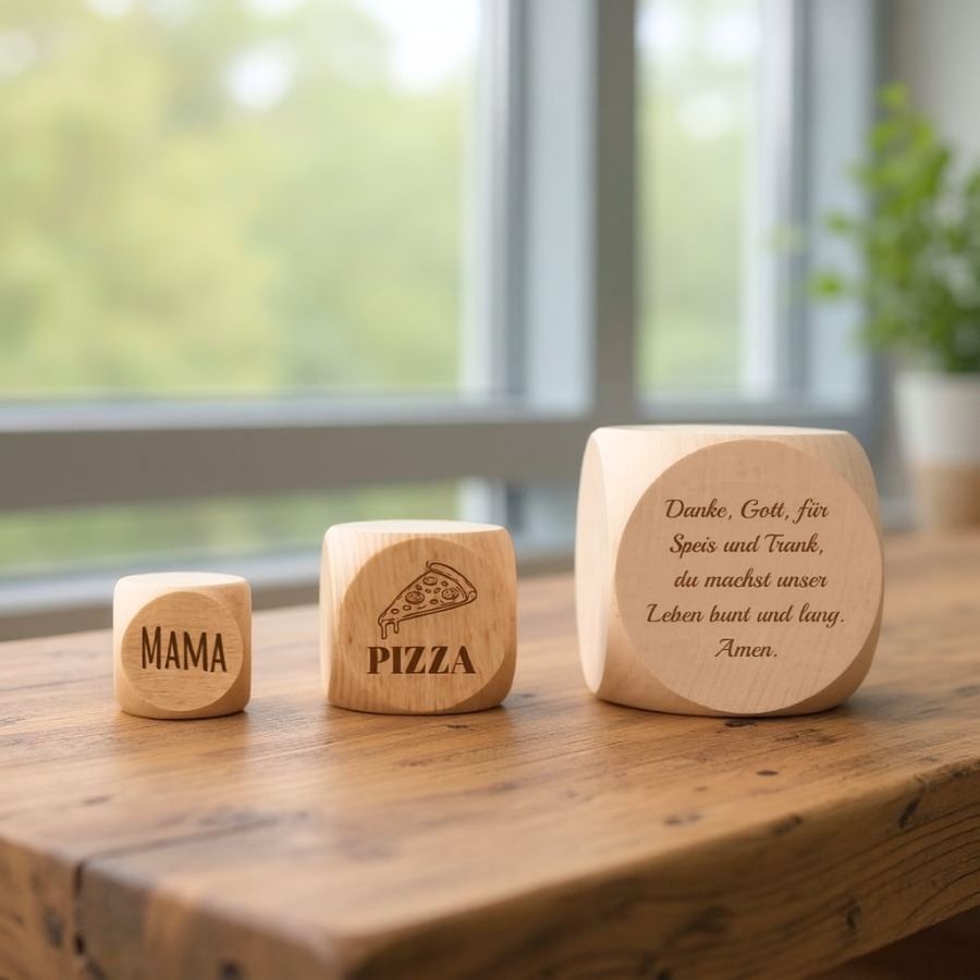 Holzwürfel individuell graviert - klein Band