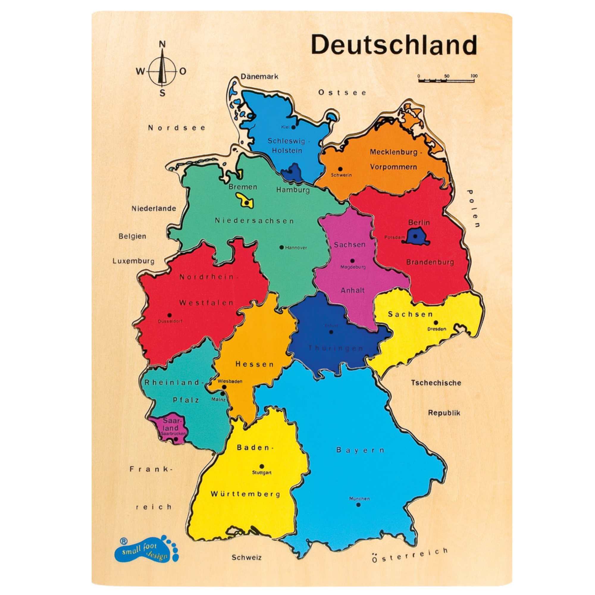 Holzpuzzle Deutschland für Kinder 