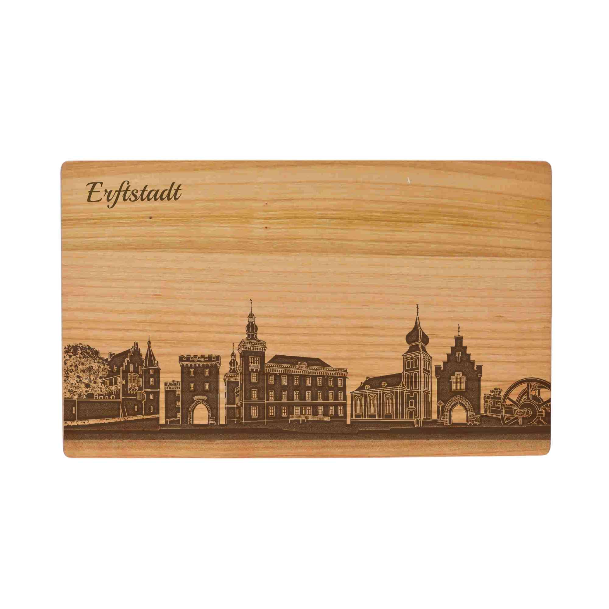 Erftstadt Geschenk Holzbrett Stadt Erftstadt Schneidebrett Skyline